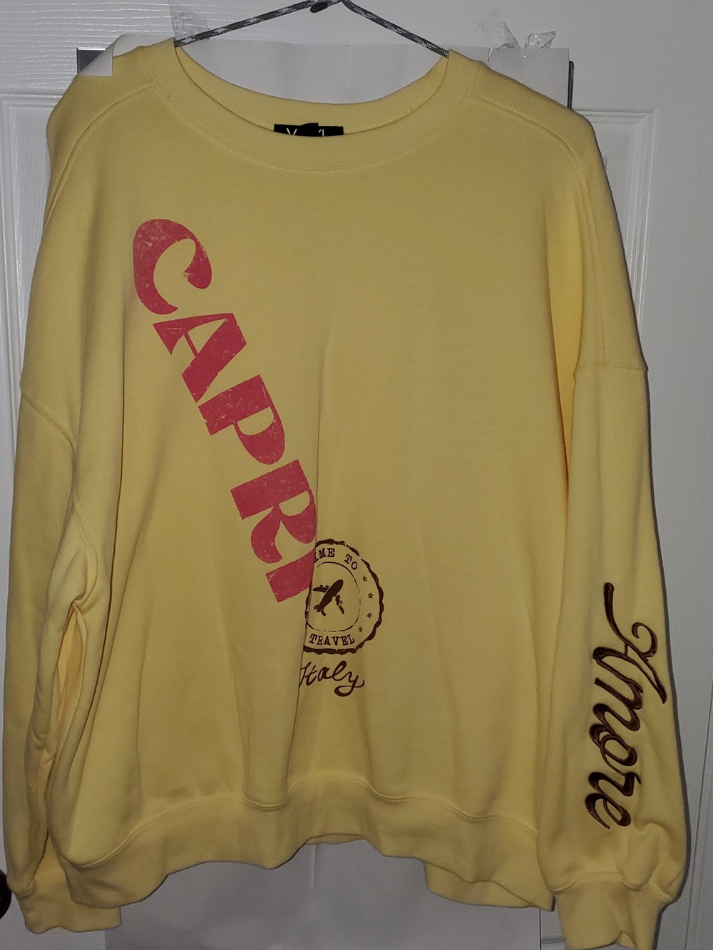 Yellow CAPRI Graphic Crewneck Sweatshirt